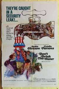 b557 DON'T DRINK THE WATER one-sheet movie poster '69 Jackie Gleason