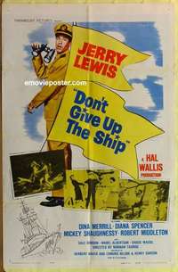 b558 DON'T GIVE UP THE SHIP one-sheet movie poster '59 Jerry Lewis, Navy!
