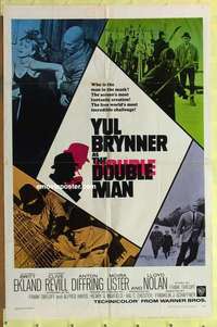 b562 DOUBLE MAN one-sheet movie poster '67 Yul Brynner, Britt Ekland