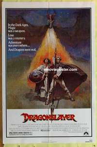 b571 DRAGONSLAYER one-sheet movie poster '81 Jeff Jones fantasy artwork!