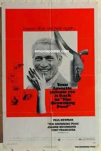 b576 DROWNING POOL one-sheet movie poster '75 Paul Newman, Woodward