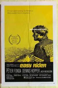 b585 EASY RIDER one-sheet movie poster '69 Peter Fonda, Dennis Hopper