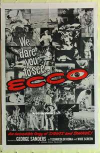 b588 ECCO one-sheet movie poster '65 incredible orgy of sights & sounds!