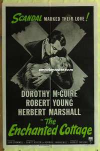 b605 ENCHANTED COTTAGE one-sheet movie poster R53 Dorothy McGuire, Young