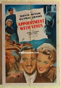 b107 APPOINTMENT WITH VENUS English one-sheet movie poster '51 David Niven