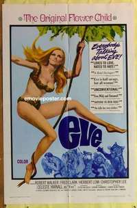 b621 EVE one-sheet movie poster '68 Celeste Yarnell, wild jungle sex, cool!