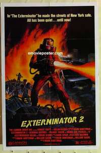 b633 EXTERMINATOR 2 one-sheet movie poster '84 wild flamethrower image!