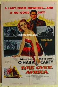 b666 MALAGA one-sheet movie poster '54 Maureen O'Hara, Carey