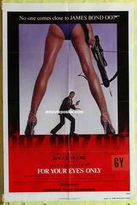 b692 FOR YOUR EYES ONLY advance one-sheet movie poster '81 Moore as Bond!