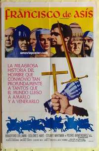b705 FRANCIS OF ASSISI Spanish/U.S. one-sheet movie poster '61 Bradford Dillman