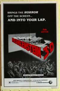 b093 ANDY WARHOL'S FRANKENSTEIN 1sh R80s Paul Morrissey, Joe Dallessandro, 3-D horror!