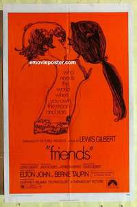 b717 FRIENDS one-sheet movie poster '71 Lewis Gilbert, Alvina