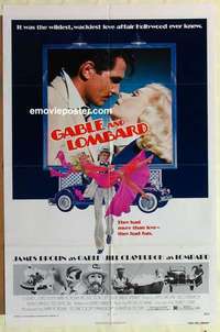 b736 GABLE & LOMBARD one-sheet movie poster '76 James Brolin, Clayburgh