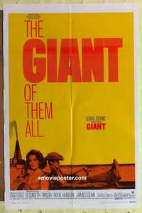 b753 GIANT one-sheet movie poster R70 James Dean, Liz Taylor, Rock Hudson
