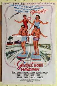 b755 GIDGET GOES HAWAIIAN one-sheet movie poster '61 Deborah Walley