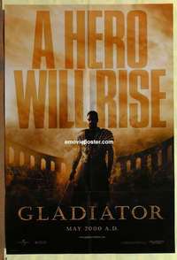 b765 GLADIATOR DS teaser one-sheet movie poster '00 Russell Crowe, Phoenix