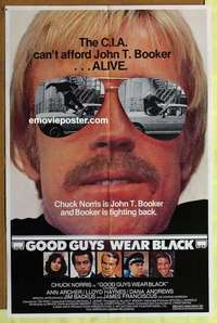 b785 GOOD GUYS WEAR BLACK one-sheet movie poster '77 tough Chuck Norris!