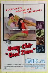 b787 GOOD TIMES one-sheet movie poster '67 William Friedkin, Sonny & Cher