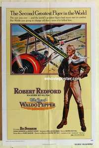 b811 GREAT WALDO PEPPER one-sheet movie poster '75 pilot Robert Redford!