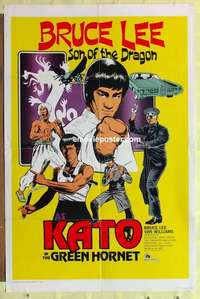 b816 GREEN HORNET Kato style one-sheet movie poster '74 Bruce Lee as Kato!