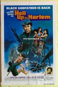 b859 HELL UP IN HARLEM one-sheet movie poster '74 Fred Williamson
