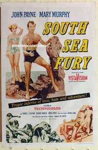 b865 HELL'S ISLAND one-sheet movie poster R61 South Sea Fury!