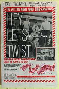 b870 HEY LET'S TWIST style B one-sheet movie poster '62 Joey Dee, rock&roll!