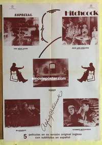 b878 HITCHCOCK 5 BILL Spanish movie poster '79 cool design & layout!