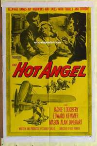 b894 HOT ANGEL one-sheet movie poster '58 teenage hot rod rebel gangs!