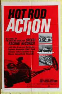 b897 HOT ROD ACTION one-sheet movie poster '69 world of speed, car racing!