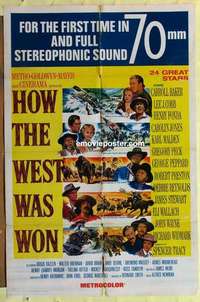 b906 HOW THE WEST WAS WON one-sheet movie poster R69 John Ford epic!