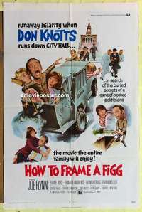 b908 HOW TO FRAME A FIGG one-sheet movie poster '71 Don Knotts, Joe Flynn