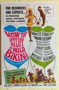 b910 HOW TO STUFF A WILD BIKINI one-sheet movie poster '65 Annette Funicello