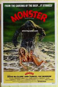 b912 HUMANOIDS FROM THE DEEP int'l one-sheet movie poster '80 Monster!