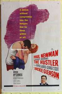 b915 HUSTLER one-sheet movie poster '61 Paul Newman, Jackie Gleason