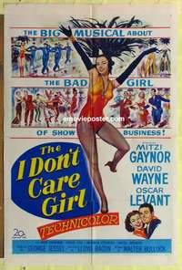 b921 I DON'T CARE GIRL one-sheet movie poster '52 showgirl Mitzi Gaynor!
