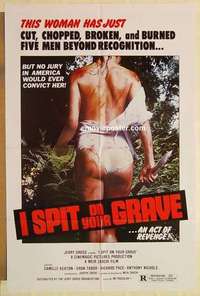 b923 I SPIT ON YOUR GRAVE one-sheet movie poster '78 an act of revenge!