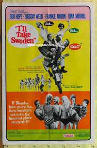 b931 I'LL TAKE SWEDEN one-sheet movie poster '65 Bob Hope, Tuesday Weld
