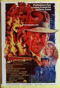 b955 INDIANA JONES & THE TEMPLE OF DOOM int'l one-sheet movie poster '84 Ford