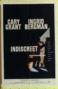 b956 INDISCREET one-sheet movie poster '58 Cary Grant, Ingrid Bergman