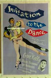 b964 INVITATION TO THE DANCE one-sheet movie poster '57 Gene Kelly artwork!