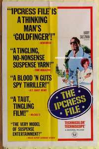 b965 IPCRESS FILE one-sheet movie poster '65 Michael Caine as a spy!