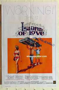 b974 ISLAND OF LOVE one-sheet movie poster '63 Robert Preston, Randall