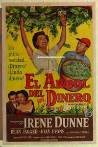 b977 IT GROWS ON TREES Spanish/U.S. one-sheet movie poster '52 Irene Dunne, Jagger