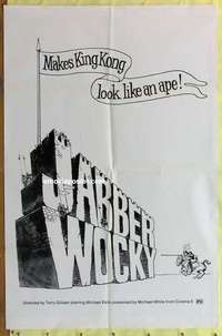 b983 JABBERWOCKY one-sheet movie poster '77 Terry Gilliam, Michael Palin