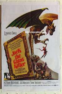b984 JACK THE GIANT KILLER one-sheet movie poster '62 Kerwin Mathews