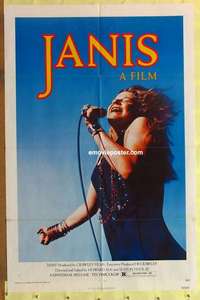 b986 JANIS one-sheet movie poster '75 great Joplin image, rock 'n' roll!