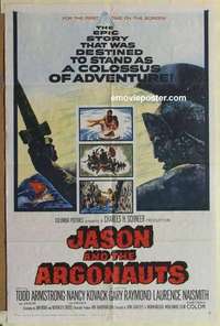 b987 JASON & THE ARGONAUTS one-sheet movie poster '63 Ray Harryhausen