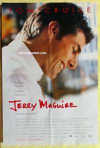 b996 JERRY MAGUIRE DS advance one-sheet movie poster '96 Tom Cruise close up