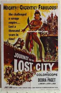c007 JOURNEY TO THE LOST CITY one-sheet movie poster '60 Debra Paget